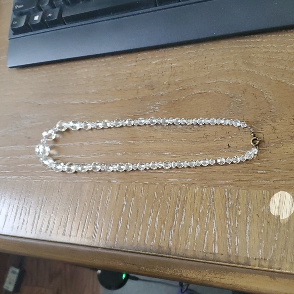 None Jewelry - Chrystal, glass small to large beaded necklace no markings